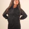 FELPA CON CAPPUCCIO E ZIP - Black, TU