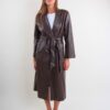 TRENCH LUNGO IN ECOPELLE EFFETTO VINTAGE CON CINTURA - Moro, M