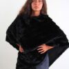 PONCHO IN ECOPELLICCIA - Black, TU