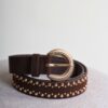 CINTURA CON BORCHIE - Dark Brown, TU