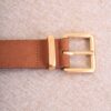 CINTURA IN VERA PELLE SCAMOSCIATA - Leather Brown, TU
