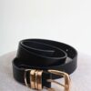 CINTURA IN ECO-PELLE CON FIBBIA DORATA - Black, TU