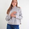 MAGLIA CON BANDE ORIZZONTALI IN LUREX ALL OVER - Beige, TU