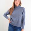 MAGLIA CON BANDE ORIZZONTALI IN LUREX ALL OVER - Grigio, TU