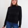 MAGLIA CON BANDE ORIZZONTALI IN LUREX ALL OVER - Nero, TU