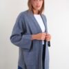 CARDIGAN CON SCOLLO LAVORATO A COSTINE - Grigio, TU