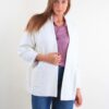 CARDIGAN CON SCOLLO LAVORATO A COSTINE - Panna, TU