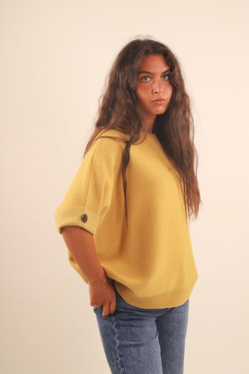 Alternative view of MAGLIA CON MANICHE A ¾ E RIFINITURE IN LUREX