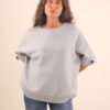 MAGLIA CON MANICHE A ¾ E RIFINITURE IN LUREX - Pearl, TU