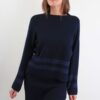 MAGLIA CON RIGHE DI LUREX SUL FONDO - Blu, TU