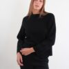 MAGLIA CON RIGHE DI LUREX SUL FONDO - Nero, TU