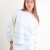 MAGLIA CON RIGHE DI LUREX SUL FONDO - Panna, TU