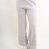 PANTALONI IN MAGLIA CON BANDE DI LUREX SUL FONDO - Beige, TU