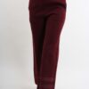 PANTALONI IN MAGLIA CON BANDE DI LUREX SUL FONDO - Bordeaux, TU