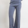 PANTALONI IN MAGLIA CON BANDE DI LUREX SUL FONDO - Grigio, TU