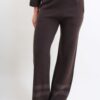 PANTALONI IN MAGLIA CON BANDE DI LUREX SUL FONDO - Moro, TU