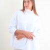 MAGLIA A COLLO ALTO CON TASCHE FRONTALI E MANICHE A 3/4 - Panna, TU