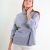 MAGLIA A COLLO ALTO CON TASCHE FRONTALI E MANICHE A 3/4 - Perla, TU