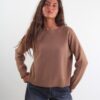 MAGLIA GIROCOLLO CON CUCITURA CENTRALE - Moka, TU