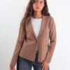 BLAZER IN MAGLIA CON CHIUSURA MONOPETTO - Moka, TU