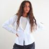 BLAZER IN MAGLIA CON CHIUSURA MONOPETTO - Panna, TU