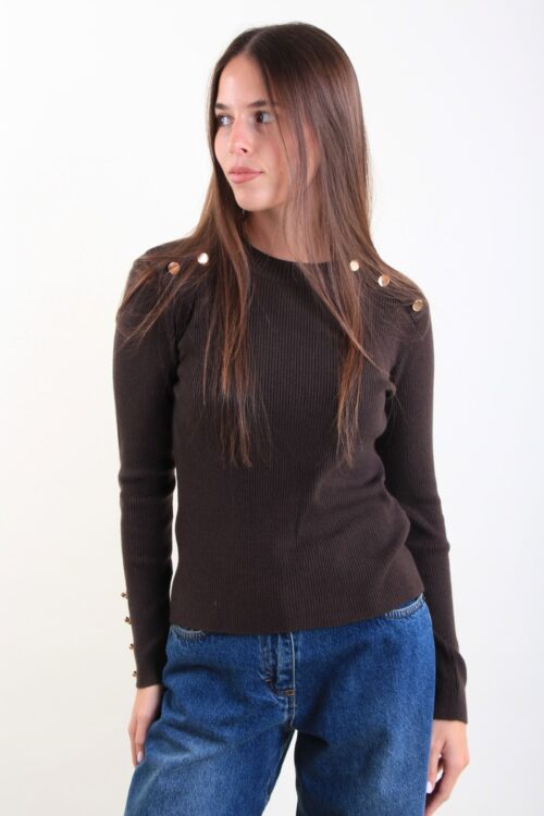 MAGLIA CON BOTTONCINI DORATI