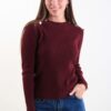 MAGLIA CON BOTTONCINI DORATI - Bordeaux, TU