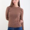 MAGLIA CON BOTTONCINI DORATI - Moka, TU