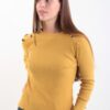 MAGLIA CON BOTTONCINI DORATI - Ocra, TU