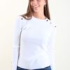 MAGLIA CON BOTTONCINI DORATI - Panna, TU