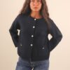 CARDIGAN CON BOTTONI DORATI E TASCHE FRONTALI - Blue, TU