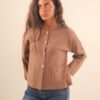 CARDIGAN CON BOTTONI DORATI E TASCHE FRONTALI - Moka, TU