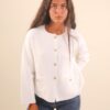 CARDIGAN CON BOTTONI DORATI E TASCHE FRONTALI - Cream, TU