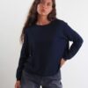 MAGLIONE GIROCOLLO BASICO IN MAGLIA - Blue, TU