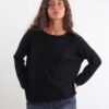 MAGLIONE GIROCOLLO BASICO IN MAGLIA - Black, TU