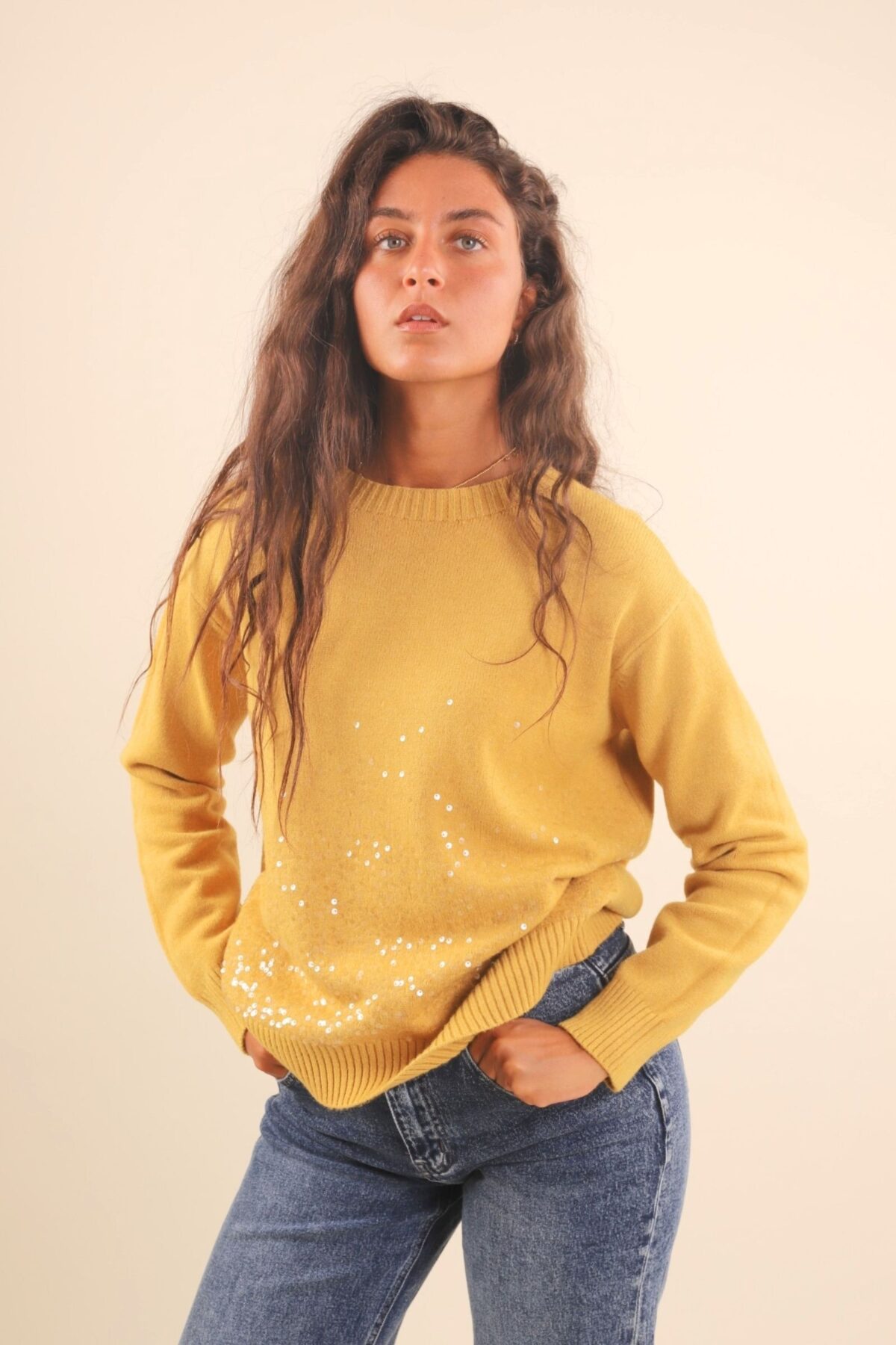 MAGLIA CON PAILETTES IN DÉGRADÉ