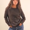 MAGLIA CON PAILETTES IN DÉGRADÉ - Dark Brown, TU