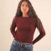MAGLIA A TRECCE GIROCOLLO - Bordeaux, TU