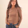 MAGLIA A TRECCE GIROCOLLO - Moka, TU