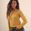 MAGLIA A TRECCE GIROCOLLO - Ocra, TU