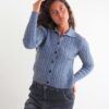 CARDIGAN TRECCIA CON COLLETTO - Grey, TU