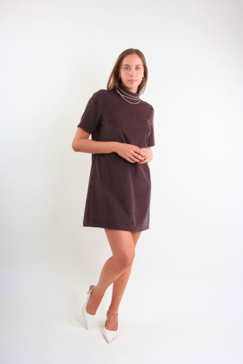 ABITO CORTO IN VELLUTO CON DETTAGLIO COLLANA