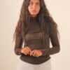 CASHMIRETTA A COLLO ALTO - Dark Brown, TU