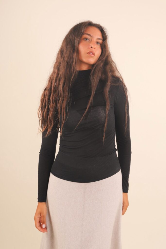 CASHMIRETTA A COLLO ALTO - Black, TU 