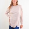 MAGLIA OVER CON SPACCO SUL FONDO - Beige, TU