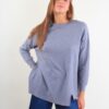 MAGLIA OVER CON SPACCO SUL FONDO - Grigio, TU