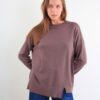 MAGLIA OVER CON SPACCO SUL FONDO - Taupe, TU