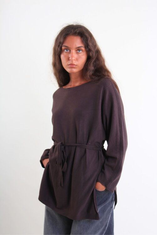 MAGLIA LUNGA CON CINTURA