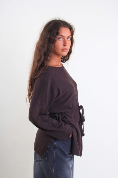 Alternative view of MAGLIA LUNGA CON CINTURA