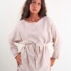 MAGLIA LUNGA CON CINTURA - Beige, TU